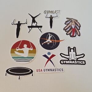 Gymnastics Themed Sticker Set - Boys/Men - Vinyl Waterproof Stickers